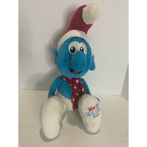 2010 Macy's Holiday The Smurfs 21" Plush Christmas Smurf Stuffed Toy Doll